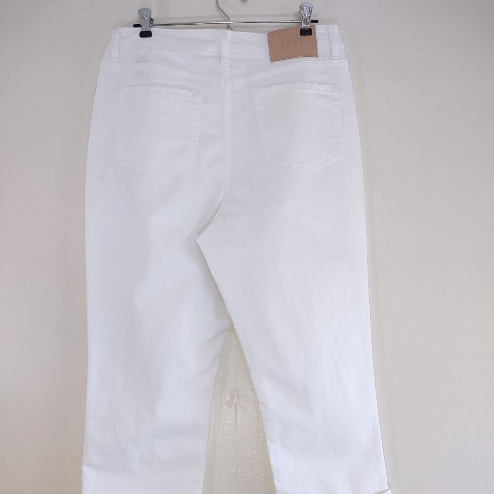 Frye High-Rise Straight Leg Jeans Off-White Relaxed Stretch Women Sz 8/29 EUC - Picture 8 of 13